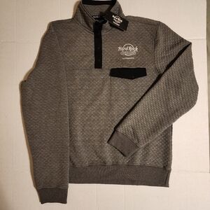 NWT Sacramento Hard Rock Hotel Casino Sweatshirt Gray Diamond Quilt 2XL Snap